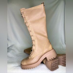 NIB Franco Sarto Genuine Leather Jasper Boots - TAUPE